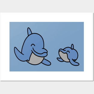 Cute cartoon dolphins Posters and Art